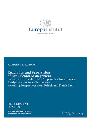 cover image of Regulation and Supervision of Bank Senior Management in Light of Prudential Corporate Governance
